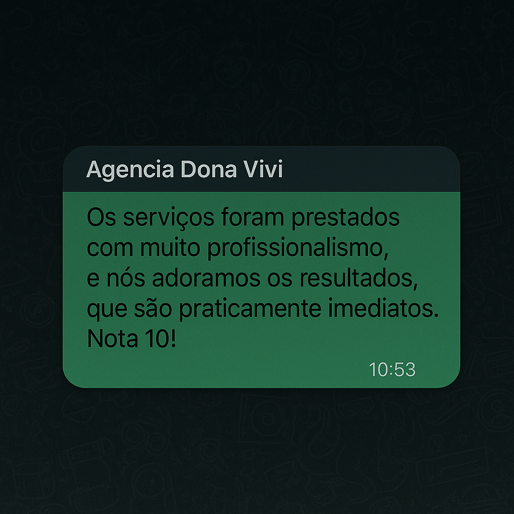 Depoimento de Agência Dona Vivi - WhatsApp